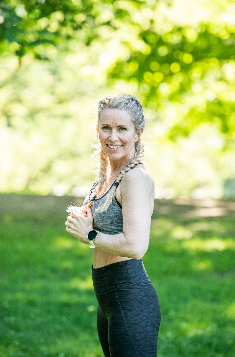 Pia fra Sterk Sammen trener i parken